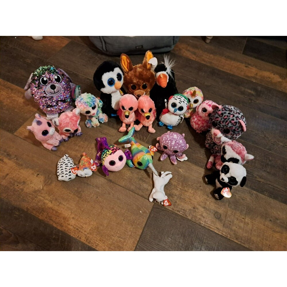 Stuffed animal, stuffie, TY Beanie Boos - KIPPER Brown Kangaroo‎  21 TOTAL